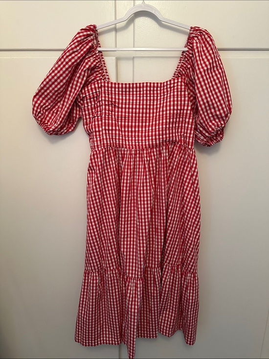 Abercrombie & Fitch Dresses & Skirts - NWT Abercrombie & Fitch Red and White Gingham Puff Sleeved Midi Dress